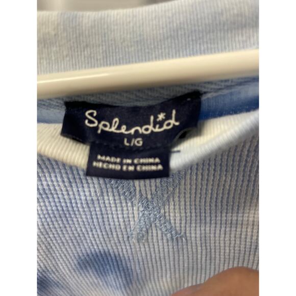 Splendid Women’s L/S Waffle Knit Shirt Size L Color: Blue Tie Dye - Picture 3 of 8